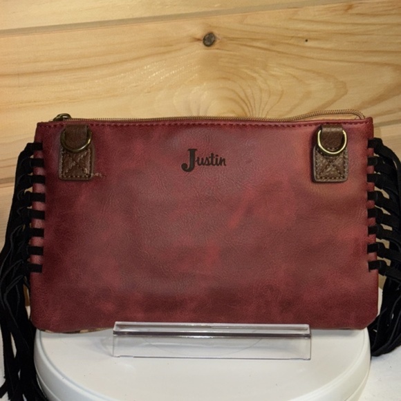 NEW - Justin Cheetah Print Clutch with Crossbody Strap Purse - Picture 2 of 6